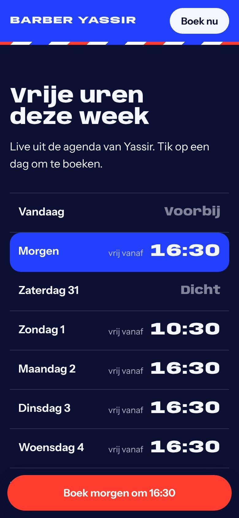 Vrije uren deze week